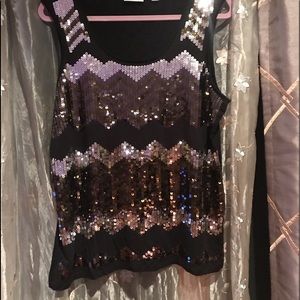 New York & Company sequined glitter tank top